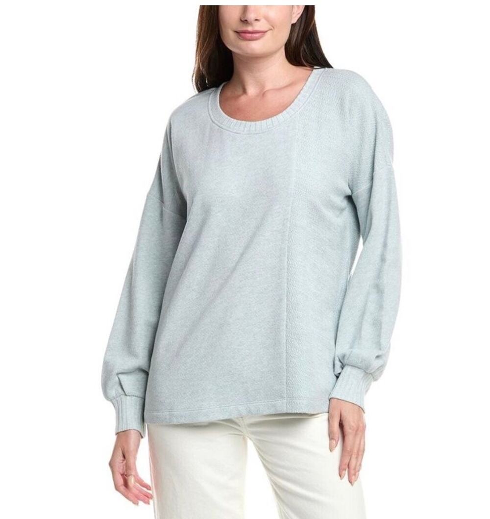 CAbi Wind Down Sweatshirt Medium Chambray Oversized